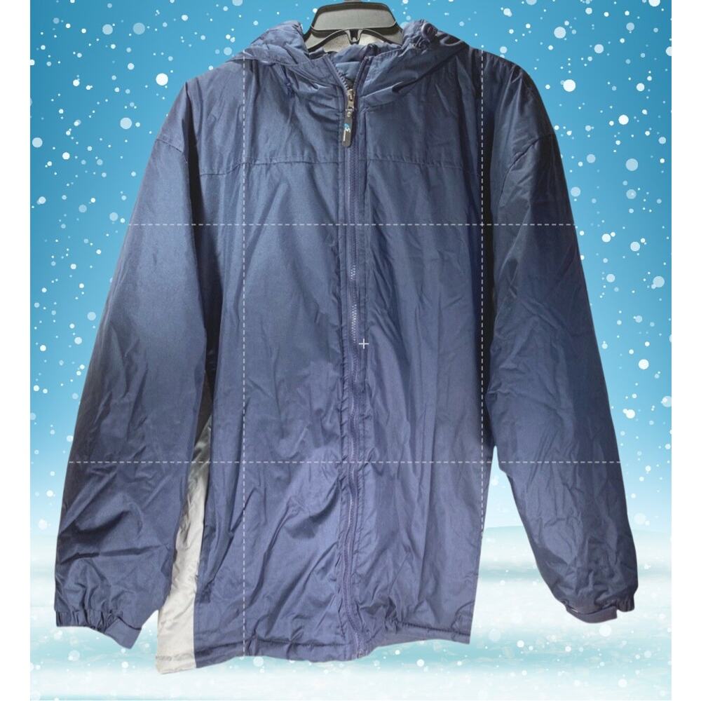 i5 Apparel Men’s Hooded Winter Jacket XL Navy NWOT Lightweight Poly Shell Zip Up
